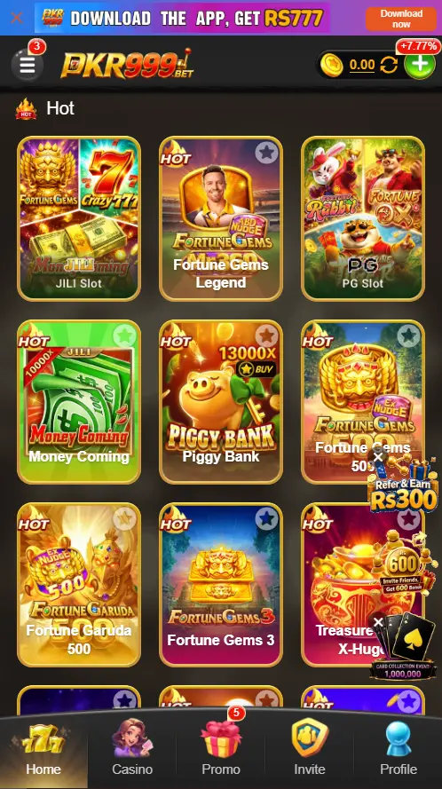 PKR999 Bet Games Page 